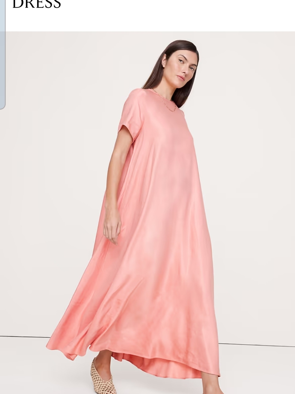 Banana Republic Coral Pink Satin Maxi Dress